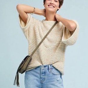 Anthropologie Rue Stiic Knit Pullover Boxy Wool Blend Sweater
